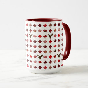 Caneca Folhas de bordo e alces vermelhos de Canadá