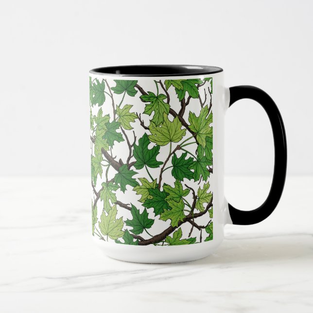 Caneca Folhas de bordo em branco (Direita)