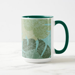 Caneca Folhas de desbotamento tropical