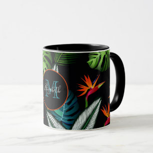 Caneca Folhas de folhagem verde da floresta negra