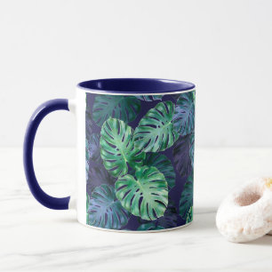 Caneca Folhas de Monstera Tropicais   