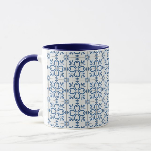 Caneca Folhas de Natal e azulejos de flores (Esquerda)