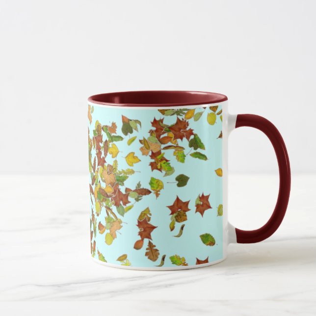 Caneca FOLHAS DE OUTONO, Azul Turquesa (Direita)