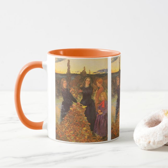Caneca Folhas de Outono por Sir John Everett Millais (Com Donut)