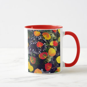 Caneca Folhas em uma rocha coberta de líquen, Montanhas R