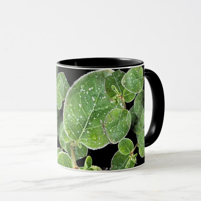 Caneca Folhas Nevadas (Frente Esquerda)