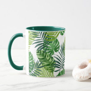 Caneca Folhas tropicais verdes
