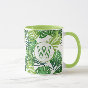 Caneca Folhas tropicais verdes W
