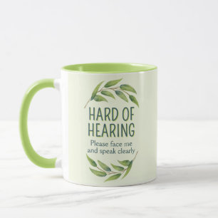 Caneca Folhas Verdes Botânicas Deficiência Auditiva Surde