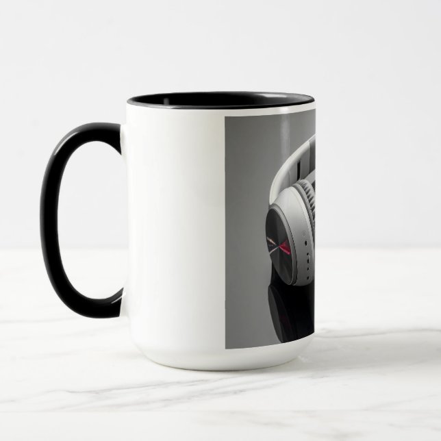 Caneca fones de ouvido brancos (Esquerda)
