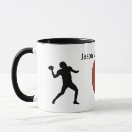 Caneca Football Silhouetted Players and Ball personalize