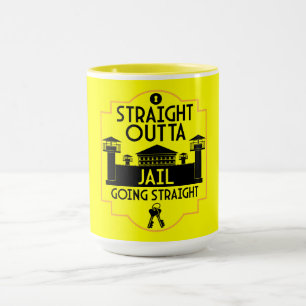 Caneca Fora Da Prisão Libertar Presente Dois Tons De Café