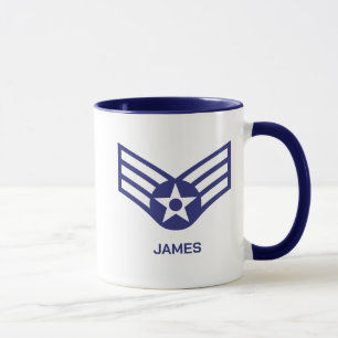Caneca Força Aérea Personalizada E-4 Mais velho Airman Ra