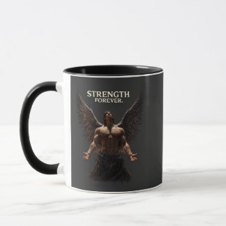 Caneca Força Para Sempre Desenho Anjo Negro – Motivaciona