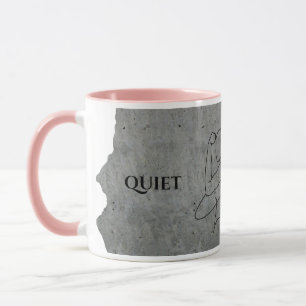 Caneca Força Silenciosa Arte Linear Minimalista Concreto 
