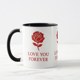 Caneca Forever Love Rose Graphic Creating Warm Valentine 