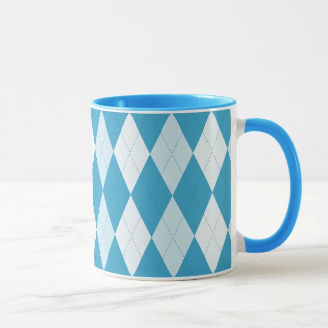 Caneca Forma de Diamante Pequeno Argyle Azul Peacock (Direita)
