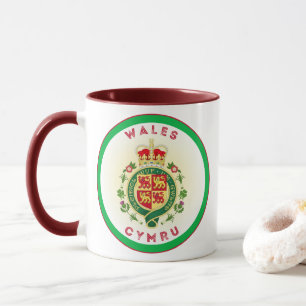 Caneca Forma do círculo real do Crachá do País de Gales