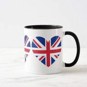 Caneca Forma do coração de Union Jack
