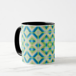 Caneca Forma geométrica da abstração elema branco verde a