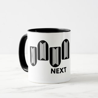 Caneca Forma Geométrica Preta e Branca Minimalista Modern