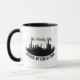 Caneca Forma Silhuette Boat Silhouette City em Chicago Pe