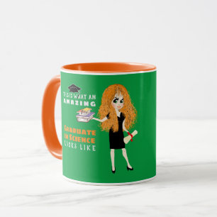 Caneca Formando de Caricatura Presente Mulher Cabeça Verm