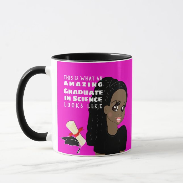 Caneca Formando de caricatura Presente Mulher Negra Sonda (Esquerda)