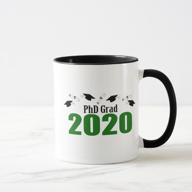 Caneca Formando De Doutorado E Bonés Para 2020 (Verde) (Direita)