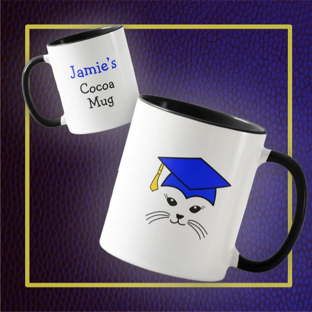 Caneca Formando de Gato Sassy Personalizável (Criador carregado)