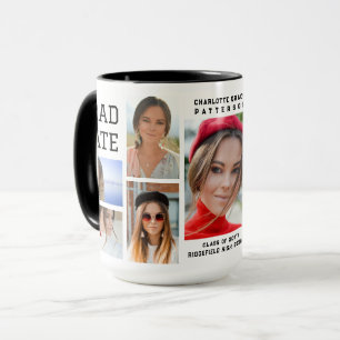 Caneca Formando de Graduação Multifoto de Script Moderno