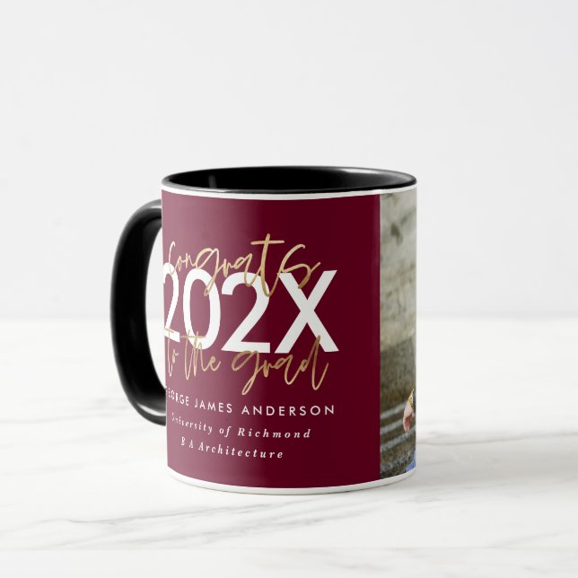 Caneca formando fotográfico de burgundy gold (Frente Esquerda)