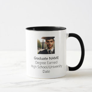 Caneca Formando personalizado preto para graduação de fot
