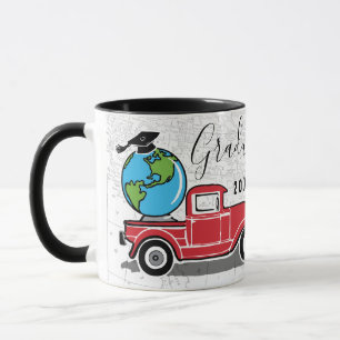 Caneca Formando Vintage Red Truck Nome Monograma