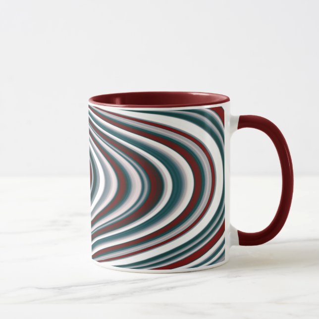 Caneca Formas de Abstrato azul-maroon vermelho e azul-lac (Direita)