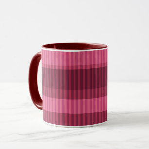 Caneca Formas de corais vermelhos com striping vertical