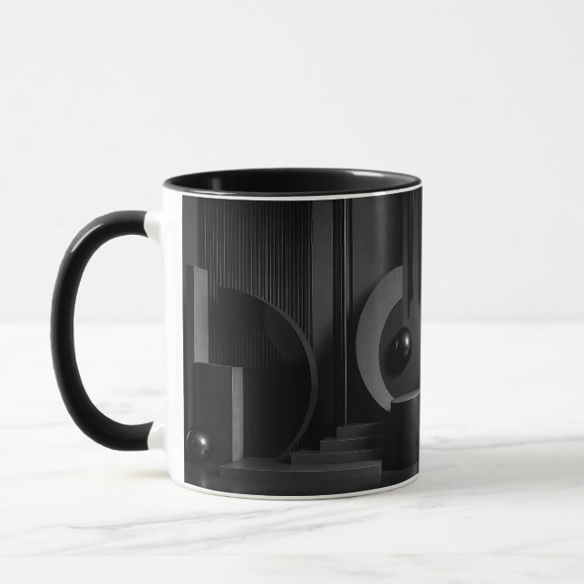 Caneca Formas Geométricas Abstratas Elegantes e Sombras (Esquerda)