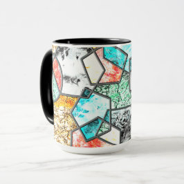 Caneca Formas geométricas com texturas esbranquiçadas est