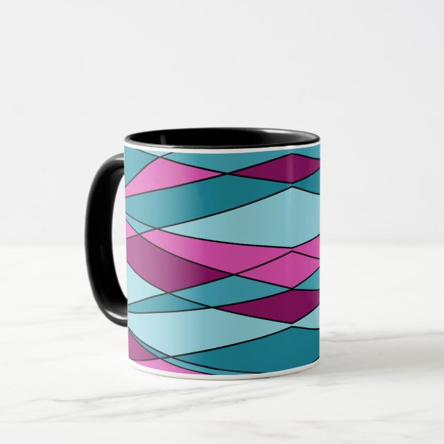 Caneca Formas geométricas modernas abstratas triângulos r (Frente Esquerda)