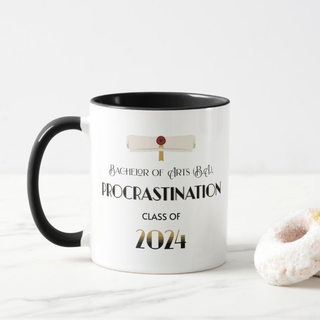 Caneca Formatação Dourada e Negra Moderna (Com Donut)