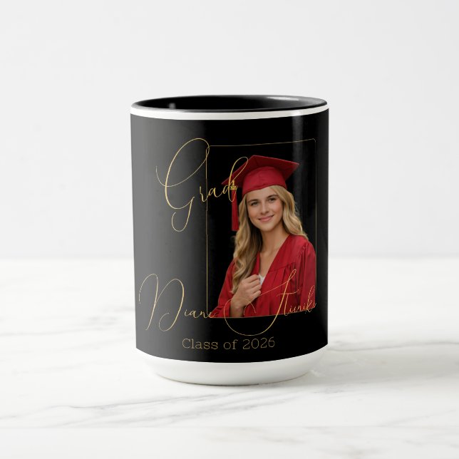 Caneca Formatura Preto e Dourado Elegante  (Centro)