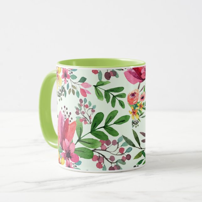 Caneca Forragem de primavera para Florals Mug (Frente Esquerda)