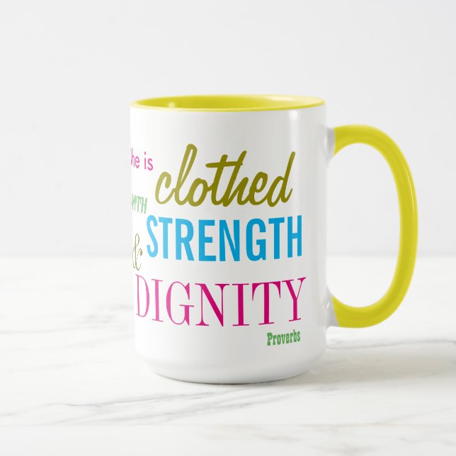 Caneca Forte Bíblia de Dignidade Verse Menina Inspiradora (Direita)