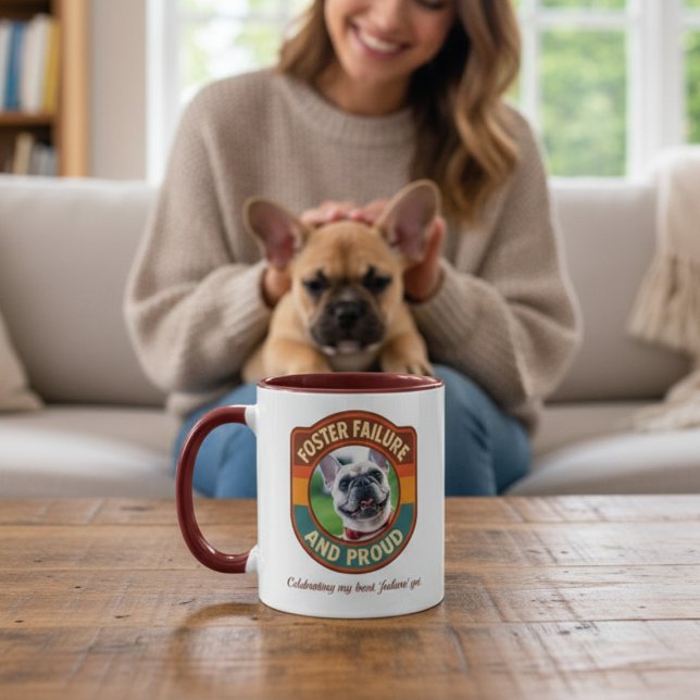 Caneca Foster Failure Rescued Dog Love Forever (Animal foster failure photo coffee mug)