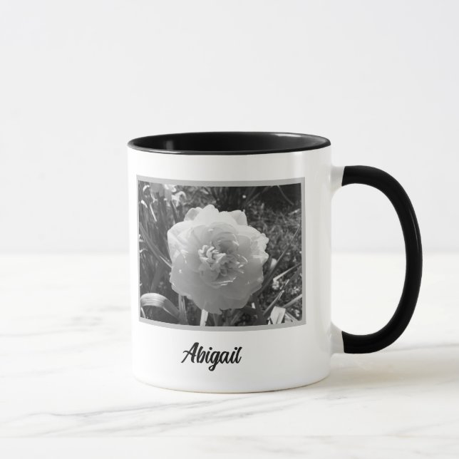 Caneca Foto Adorável de Daffodil Branco (Direita)