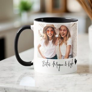 Caneca Foto BFF de Melhores Amigos Modernos e Minimalista
