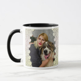 Caneca Foto com Brilho Personalizada Com Corações Decorat