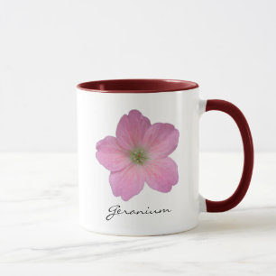 Caneca Foto cor-de-rosa botânica da flor do gerânio com