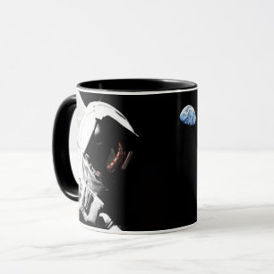 Caneca Foto da Bandeira Americana do Astronauta da NASA A