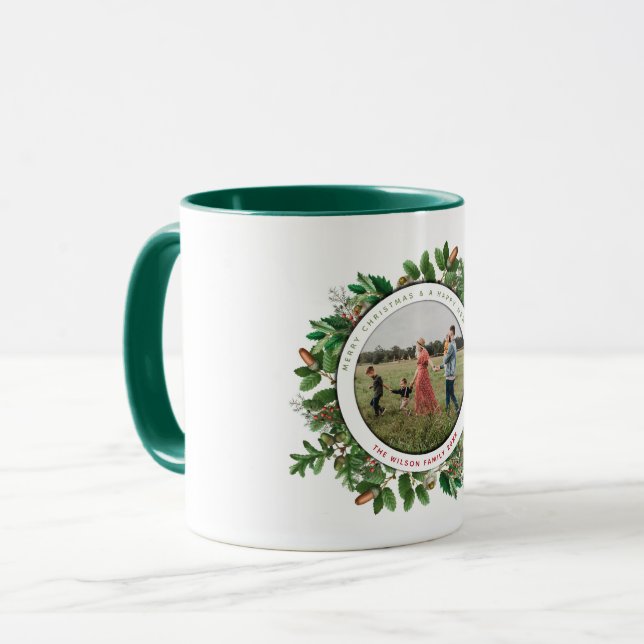 Caneca Foto da Família Acorn Wreath (Frente Esquerda)